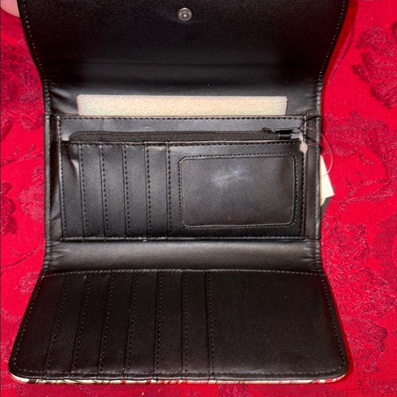 Ed Hardy Metallic Pink Clutch Trifold Wallet - Picture 4 of 4